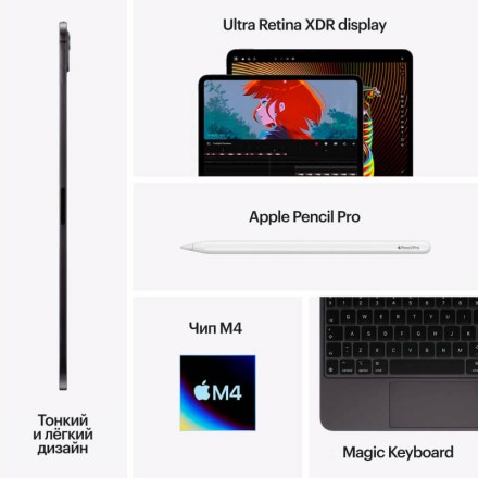 Планшет Apple iPad Pro 11" 1Tb (2024) Wi-Fi + Cellular серебристый