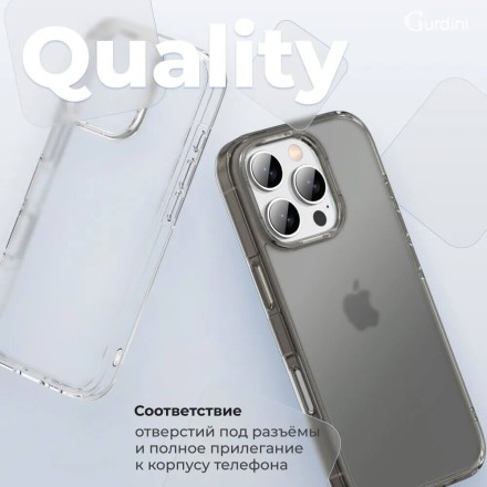 Чехол накладка для iPhone 16 Pro Max Gurdini Alba Series Protective (серый)