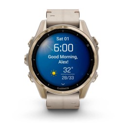 Garmin Fenix 8 AMOLED, 43 mm Sapphire, Soft Gold с Limestone